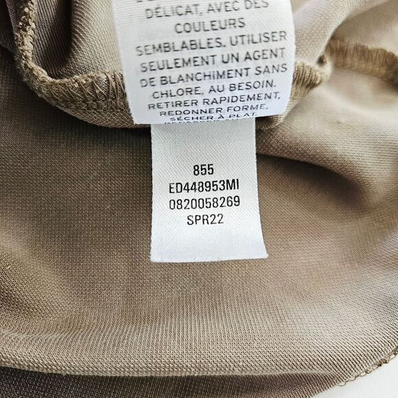 Open Edit Wear Two Ways V-Neck Sleeveless Knit Side Slit Midi Dress Olive Dusk S - Picture 10 of 10